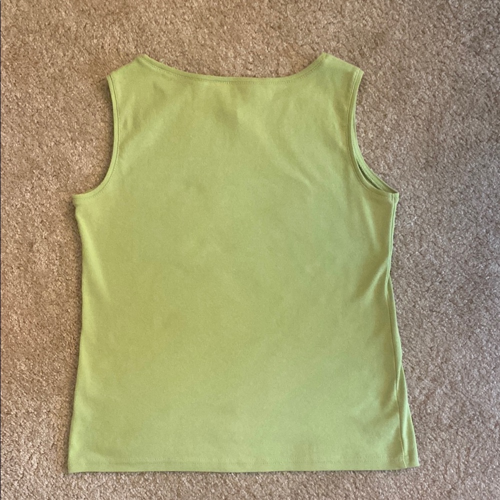 Karen Scott petites Green Tank Top Classic Sleeveless Design - Picture 4 of 6